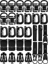 色:ブラック ウェブドミネーター Dリング ウェビングクリップ MOLLE対応 360 回転 高強度超軽量 ナイロンリボンウォーターボトルハンギングバックルキー...