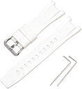 色:ホワイト カシオ用 GST-W300 / GST-S300 / GST-W310 / GST-W330 / GST-W100用 バンド 交換バンド ベルト ...