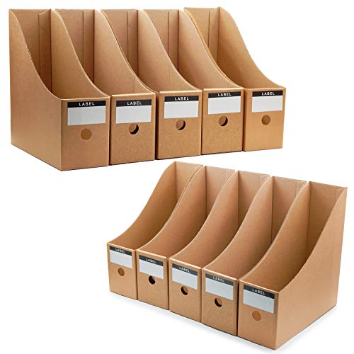 色：B茶色2セット TOSSOW ファイルボックス a4 紙 ファイル立て ファイルスタンド 収納ボックス ボックス ファイル 組み立て式 10個組 ホーム オフィス用品