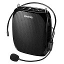 ZOWEETEK 拡声器 ハンズフリー拡声器 ポータブル マイク付き スピーカー 音楽再生可能、ACアダプタ付属 USBメモリー・microSDカード対応 講義、運動会、防災用、店頭販売、スポーツインストラ