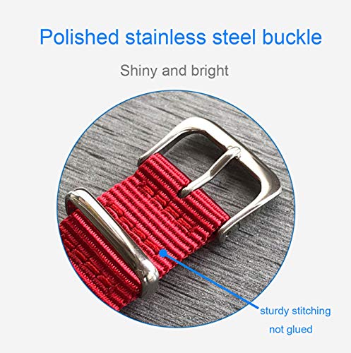 サイズ:14mm-M(手首サイズ 13cm-16.5cm) 色:レッド ナイロン時計ストラップバンドの交換薄型