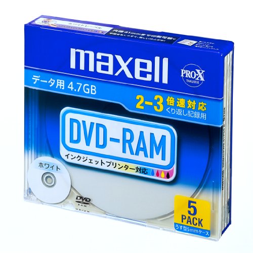 サイズ：5枚 maxell データ用 DVD-RAM 4.7