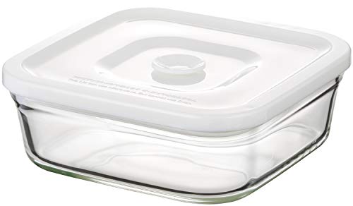 色：ホワイト サイズ：450ml iwaki(イワキ) 耐熱ガラス 密閉容器 ホワイト M 径15.5*高さ5.5cm 450ml パック & レンジ C3247MP-W