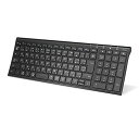 色:ブラック iClever キーボード Bluetooth 日本語 JIS配列3台同時接続可能 テンキー付きフルサイズ 超薄型 ワイヤレス キーボード 静音設計 充電式 ラップトップ PC iPad用Windows Mac