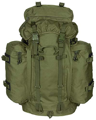 色：OD GREEN MFH バックパック BW ドイツ連邦軍タイプ MOUNTAIN サイドバッグ着脱式 100L アルミフレーム搭載