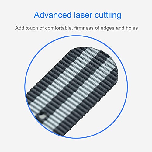 サイズ：17mm-M(手首サイズ 13cm-16.5cm) 色：ブラック/グレー ナイロン時計ストラップバンドの交換薄型