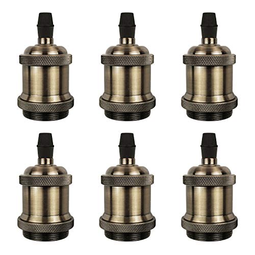 色：シャンパンゴールド サイズ：6個入 DiCUNO E26口金対応 アンティーク ランプソケット エジソン電球..