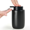 色:ブラック Umlaca ソープディスペンサー 液体 ハンドソープボトル 食器用洗剤 ボトル おしゃれ 手動 押しタイプ ポンプ式 手洗い セラミック 磁器 陶器 広口 ディスペンサー 詰め替え ハン