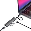 色:スペースグレイ Satechi スリム アルミニウム Type-C マルチ アダプター 4K HDMI USB3.0 (スペースグレイ)(2)