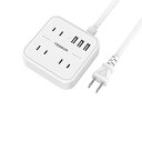 延長コード usb コンセント 3個AC口 3つUSBポート 電源タップ 小型 テーブルタップ たこあしコンセント 充電タップ マルチタップ コンパクト 1.5M(2)