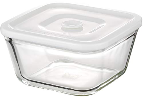 サイズ：02) L 700ml iwaki(イワキ) 耐熱ガラス 密閉容器 ホワイト L 幅15.5*奥行15.5*高さ8.0cm 700ml C3247HMMPW