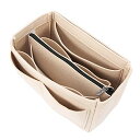 色:ベージュ サイズ:L (30 x 17 x 16 cm) APSOONSELL Felt Bag Organizer Bag in Bag Insert バッグインバッグ レディース フェルト 軽量 バックインバック フェルト 自立(4)