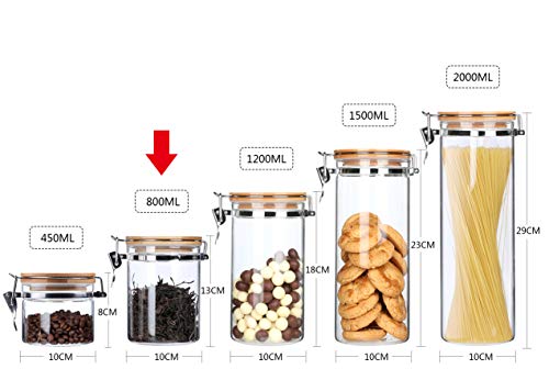 サイズ：800ML x 2 KKC 密封ビン 密閉 コーヒー豆保存容器 ガラス保存瓶 珈琲豆 保存容器 キャニスター コーヒーまめ 豆 珈琲 保存容器 密封びん 密閉容器 密封容器 コーヒー豆 800ML 2個セット