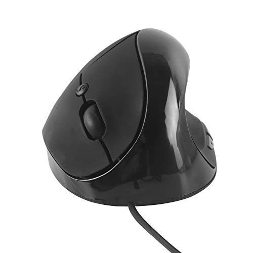 色：黒 縦型マウス USB有線 小型 垂直式マウス 光学式 人間工学デザイン 1600 DPI 6ボタン 1.4mコード付き 腱鞘炎防止 小さな手に適用 PCノートパソコン/コンピュータに対応 (黒)
