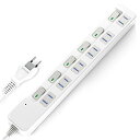 色:ホワイト サイズ:1m SAYBOUR 電源タップ 雷ガード 個別スイッチ 節電タップ おしゃれ省エネACコンセント 6個口LED PSE認証済 延長コード (1m, ホワイト)