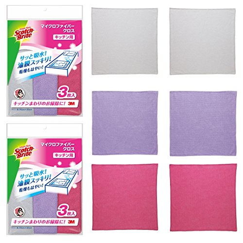 3M ふきん クロス キッチン マイクロファイバー 6枚 スコッチブライト KPF-11 6P