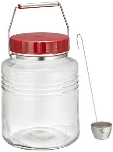 色：01: 3L アデリア 保存瓶 ガラス クリア 復刻 梅びん 3L レードル付き 日本製 711