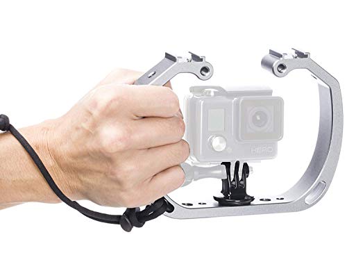 Movo GB-U70 水中ダイビングリグ GoPro Hero用 コールドシューマウント リストストラップ付き HERO3 HERO4 HERO5 HERO6 HERO7 HERO8 Osmo アクションカムに対応 - 完璧なスキューバギアGoProアクセサリー