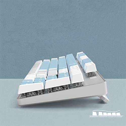 Merdia メカニカル式ゲーミングキーボード 全104キーボード USB 有線キーボード LEDバックライト付き (青軸-ホワイトとブルー)