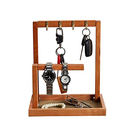 サイズ：竹の木 DOSBYEE 鍵スタンド 鍵置き キースタンド 玄関収納 キーフック 卓上収納 木製 腕時計収納 鍵ホルダー 小物収納 携帯 メガネ カード置き 鍵置く 家庭 オフィス 事務所 インテリ