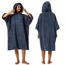 横85 cm×身丈105c 色:ネイビー Winthomeお着替えポンチョ タオル サーフィンポンチョ 着替えタオル サウナポンチョ サーフポンチョ 速乾吸水 長袖 防寒(4)
