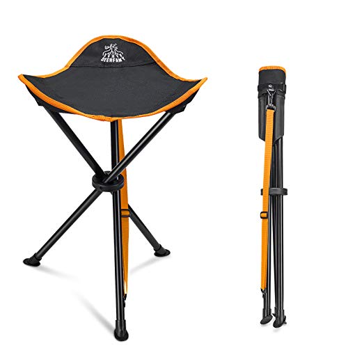 色：orange オレンジ DEERFAMY 折り畳み椅子【56cm高さ】【組立不要】【耐荷重100kg】釣り 写真撮影 携帯性 三脚椅子 軽量 座り心地良い コンパクトに持ち運び アウトドアチェア 登山 キャン