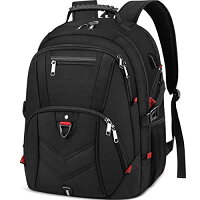 色:ブラック NEWHEY リュック メンズ バックパック 大容量 40L リュックサック 盗難防止 17.3インチ PCバッグ 多機能 防水 イヤホン穴 USB充電ポート 通勤 旅行 出張 通学 黒 ブルー 赤
