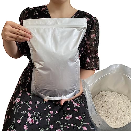 お米保存袋 米袋 3kg お米 保存容器 アルミ袋 ジッパー付き 袋 (冷蔵庫保存) チャック付き 遮光袋 (L：米袋 3kg用15枚)