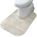色:ホワイト サイズ:60×85cm サンコー ずれない トイレマット 拭ける 床汚れ防止 ロング ホワイト ウッド 60*85cm おくだけ吸着 日本製 KV-18