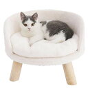 サイズ:Φ60cm(10kg以下犬用) bingopaw 猫 ソファーベッド 洗える 10kg かわいい おしゃれ 椅子型 ペットベッド 小型犬 耐噛み おもしろ ペットソファー 足付き うさぎ ふわふわ もこもこ 冬/夏 通