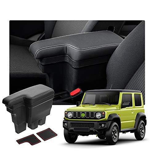 サイズ：内蔵型アームレスト RUIYA ジムニー JIMNY JB64 JB74 専用 アームレスト収納ボックス 取付簡単 肘掛け ボックス ラバーマット付き 肘置き ジムニー アームレスト