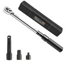 トルクレンチ 自動車 プレセット型 差込角9.5mm(3/8インチ) 車 タイヤ交換 20-140N・m 自転車修理 バイク用 収納ケース付き 校正証明書 日本...