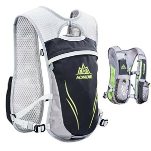 色：5.5L - グレー Azarxis ハイドレーションバッグ ランニングバッグパック トレイルリュック 5.5L 軽量 防水 通気 サイクリング マラソン 登山 水分補給