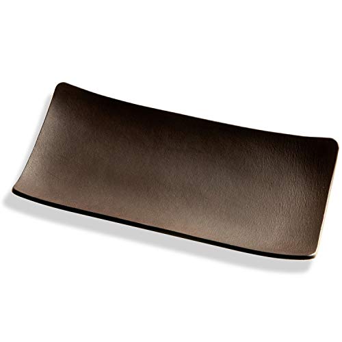 atelierCODEL レザー トレー トレイ 小物入れ アクセサリートレイ キャッシュトレイ(ダークブラウン（長方形）)