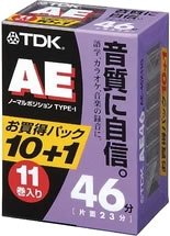 TDK オーディオカセットテープ AE 46分11巻パック [AE-46X11G]