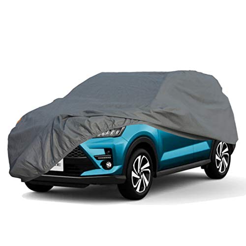 色：シルバー サイズ：405*176*152CM ボディーカバー 裏起毛 4層構造 不織布 車カバー 台風 防水防雪防塵防輻射紫外線, 四季対応 カーカバー 小型自動車/SUV車 対応(405*176*152CM,グレー)