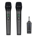 Kithouse K380Aワイヤレスマイク Bluetoothカラオケマイク 2本セット LED ディスプレイ 電池式 UHF 10チャンネル 高音質 ダイナ...
