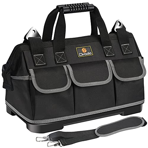 色：ブラック Drado ツールバッグ 工具バッグ 工具袋 道具袋 ベルト付 工具差し入れ 大口収納 1680Dオ..