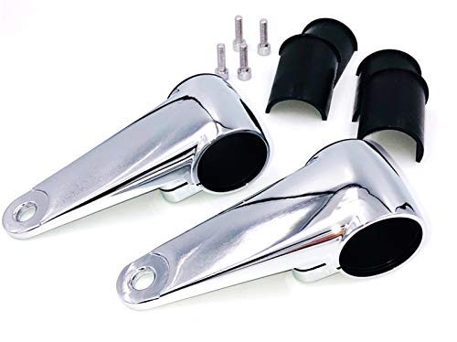 色：シルバーメッキ バイク 汎用 ヘッドライト ステー 35 mm 39 mm 41 mm 対応 左右 set カラー 付 カワサキ ホンダ アルミ (シルバーメッキ)