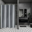 色:グレー サイズ:90×180cm AooHome シャワーカーテン 90x180cm 目隠し 遮像 防カビ 防水 風呂カーテン お風呂用カーテン 軽量 速乾 リング付き 無地 グレー