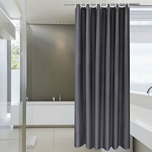 色：ダークグレー サイズ：90×150cm AooHome シャワーカーテン 90 * 150cm 目隠し 遮像 防カビ 防水 風呂カーテン お風呂用カーテン 軽量 速乾ング付き 無地 ダークグレー