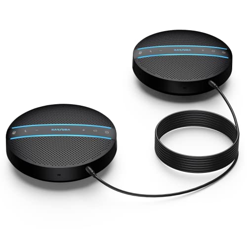KaysudaSP300スピーカーフォンBluetooth対応2台連結セット8*12人対応マイクスピーカー会議用スピーカーマイクPCマイク全指向性マイク双方向通話オンライン会議/ウェブ会議/在宅勤務/テレ