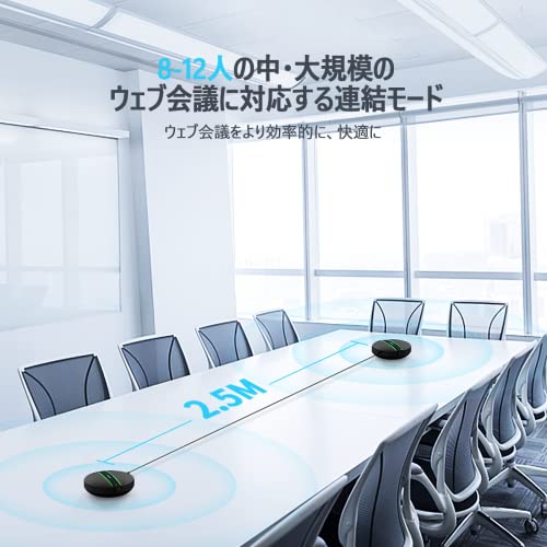 KaysudaSP300スピーカーフォンBluetooth対応2台連結セット8*12人対応マイクスピーカー会議用スピーカーマイクPCマイク全指向性マイク双方向通話オンライン会議/ウェブ会議/在宅勤務/テレ