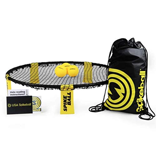 Spikeball 3 ボール ゲームセット - 若者や家族向け アウトドア インドア 両用 –　庭、ビーチ、テールゲート – Shar Tank プレイネット、ボール3個、巾着袋、ルール本付き