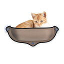DEWEL ハンモック 猫 窓 吸盤 猫窓枠座り台 ウィンドウベッド 耐荷重13kg マット付き 日向ぼっこ ペットベッド 取り付け簡単 (1)