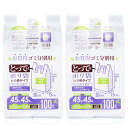 ハウスホールドジャパン レジ袋 とって付 ゴミ分別用ポリ袋 100枚入 2個パック 白 約30*55*マチ15cm TR45-2