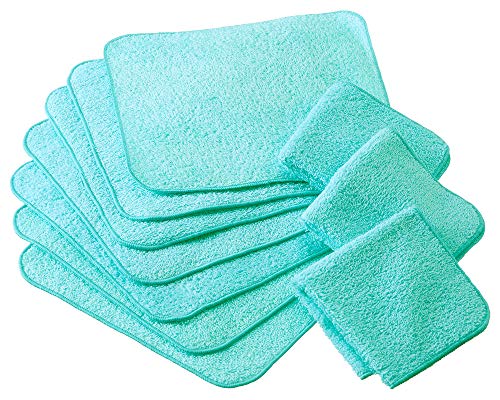 色:ミント ホテル ハンカチ 10枚セット ハンカチタオル 日本製 泉州タオル(約20*20cm) ミント