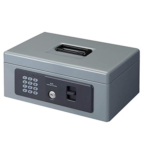サイズ：S(B5) プラス 金庫 電子ロック 手提金庫 B5 グレー CB-030HL 13-111