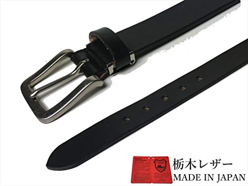 色：ブラック サイズ：L WING LEATHER 栃木レザーベルト 黒色 濃茶色 本革 牛革 メンズ 国産 無地 35mm カジュアル W003