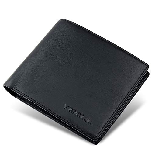 二つ折り 財布 メンズ VISOUL 本革 財布 免許証入れ 超薄型 大容量 牛革 カード収納 小銭入れなし 2つ折り人気 一流の革職人が作る 高級 イタリアレザー 多色入